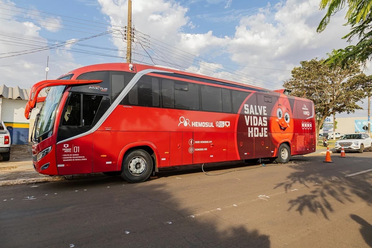 Pela primeira vez, Caarapó recebe o “Ônibus da Vida” para campanha de doação de sangue
